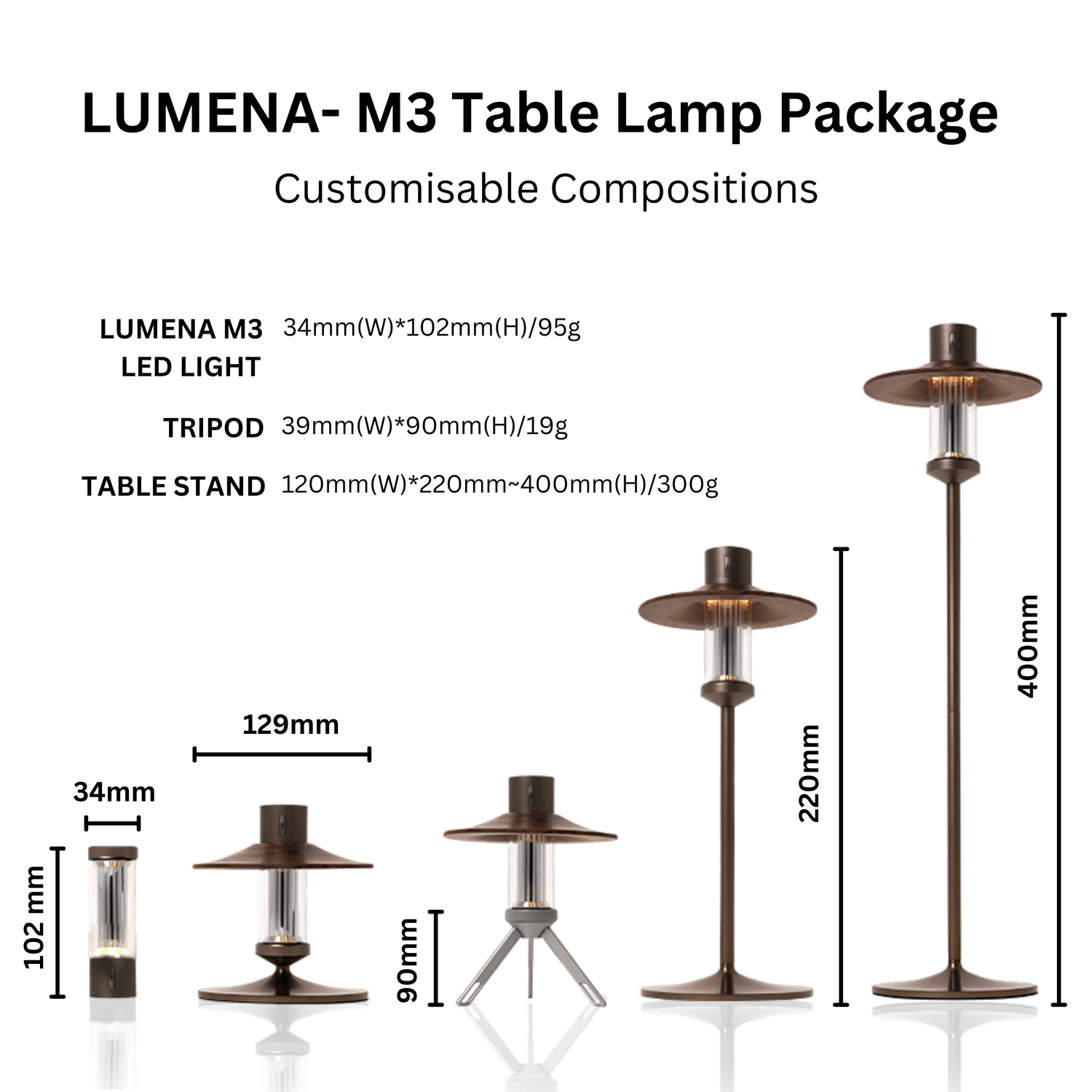 LUMENA- M3 Table Lamp Package